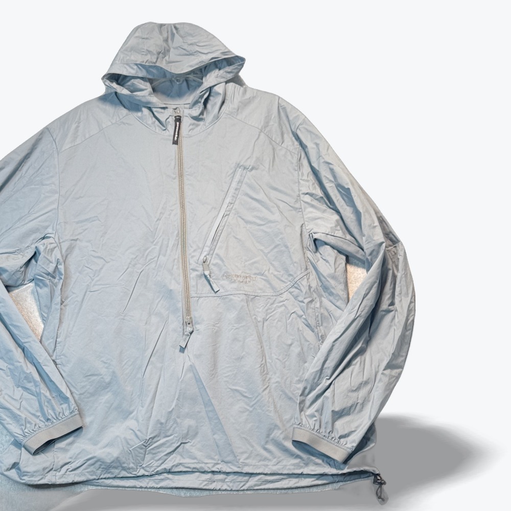 thisisneverthat Pertex Pullover Jacket Quantum Air Half Zip Mens XL Blue Grey